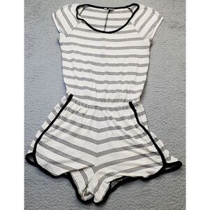 American Eagle Outfitters Romper Womens Small White Black Striped Back‎ Keyhole